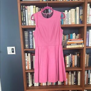 Adam Lippes Pink Sleeveless A-Line leather Mini Dress